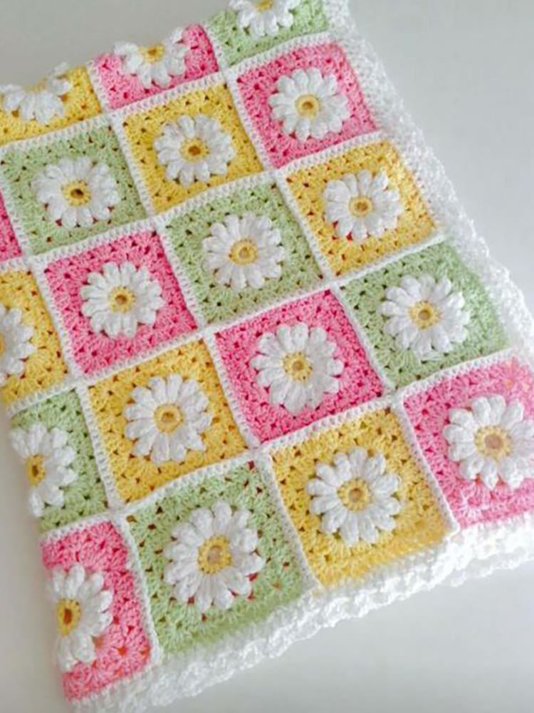 Floral Square Infant Blanket